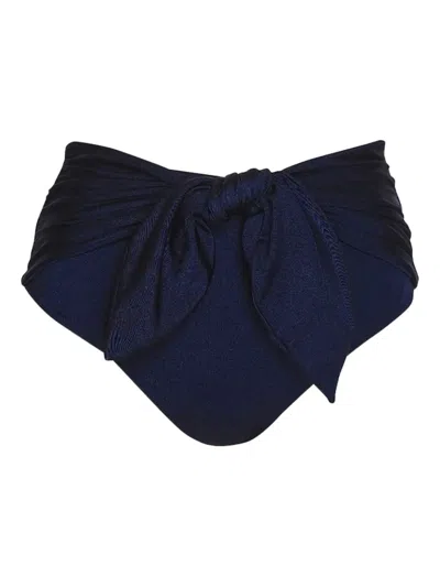 Johanna Ortiz Bow-detail Bikini Bottom In Blue