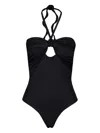 Johanna Ortiz Braided-strap Halterneck Swimsuit In Black