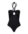 Johanna Ortiz Braided-strap Halterneck Swimsuit In Black