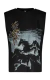 Johanna Ortiz Brave Tropical Printed Top In Black