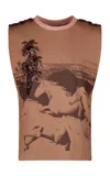 Johanna Ortiz Brave Tropical Printed Top In Khaki