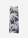 Johanna Ortiz Breath Of Life Skirt In Swim Salty Palms Blue In Midnight Blue