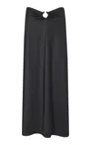 Johanna Ortiz Breath Of Life Ring-detailed Midi Skirt In Black