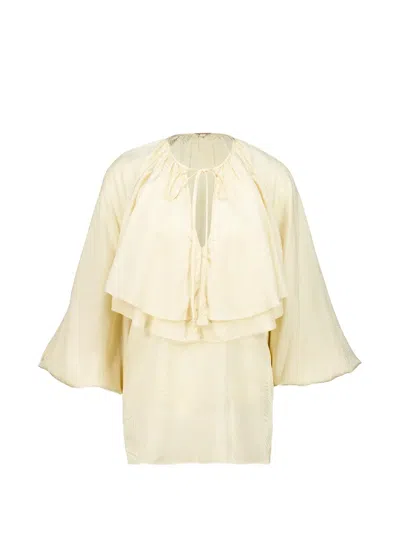 Johanna Ortiz Brisa Colectiva Jacquard Blouse In Yellow