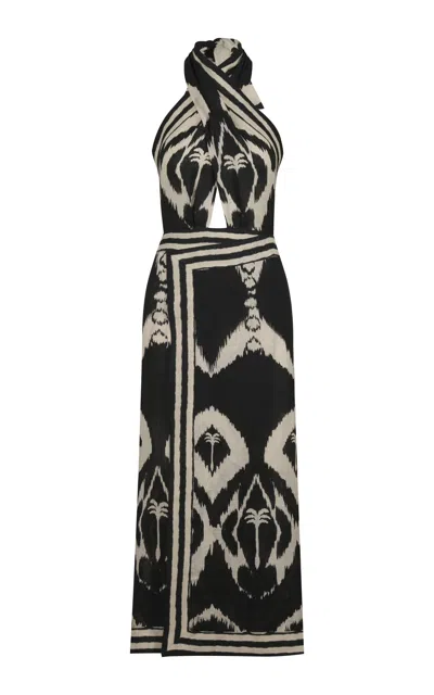 Johanna Ortiz Buen Viento Printed Cotton Midi Dress In Multi