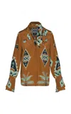 Johanna Ortiz Cabalgando Silk Top In Multi