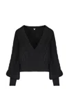 Johanna Ortiz Cable-knit Cashmere Sweater In Black