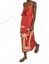 Johanna Ortiz Calm Wind Midi Dress In Terracota In Red