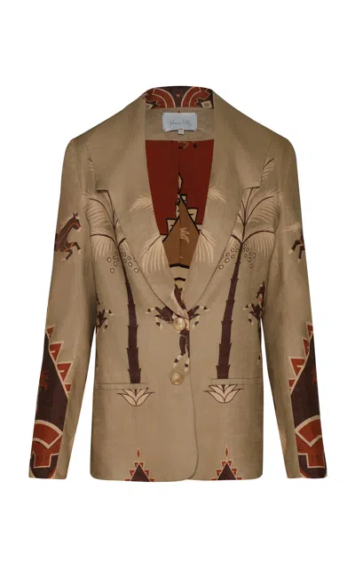 Johanna Ortiz Caló Linen Jacket In Nude
