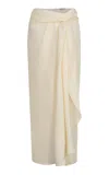 Johanna Ortiz Captivation Organic Linen Maxi Skirt In Off-white
