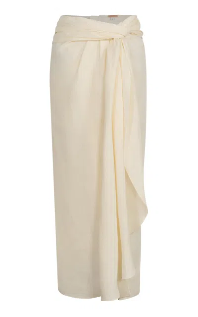 Johanna Ortiz Captivation Organic Linen Maxi Skirt In Off-white