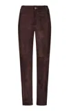 Johanna Ortiz Cartography Beerro Leather Pants In Brown