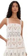 Johanna Ortiz Casablanca Cropped Embroidered Voile And Crocheted Tank In White