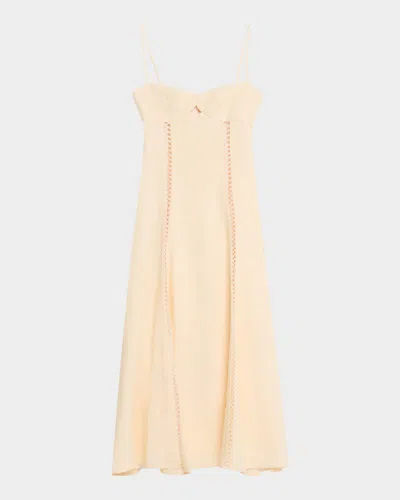 Johanna Ortiz Catamaran Ventures Empire-waist Sleeveless Ankle Dress In Ecru