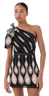 Johanna Ortiz Celestial Matter Embroidered One Shoulder Minidress In Multi