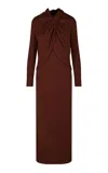 Johanna Ortiz Celestial Silence Cotton Dress In Brown