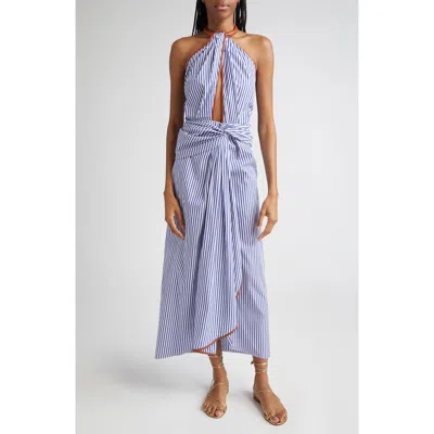 JOHANNA ORTIZ JOHANNA ORTIZ CENTRO DEL CIELO STRIPE HALTER DRESS