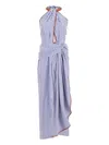 Johanna Ortiz Centro Del Cielo Striped Halter-neck Midi Dress In Multi