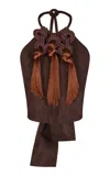 Johanna Ortiz Chocolate Kell Knot Suede Top In Brown