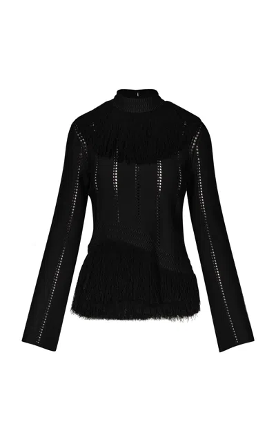Johanna Ortiz Chronices Fringed Top In Black