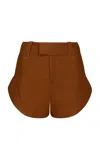 Johanna Ortiz City Amulet Crepe Shorts In Brown