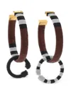 Johanna Ortiz Color Parallelism Striped Hoop Earrings In Brown
