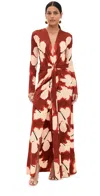 Johanna Ortiz Floral Jersey Maxi Dress In Rot