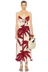 Johanna Ortiz Wedge Weave Embellished Silk Maxi Dress In Burgundy
