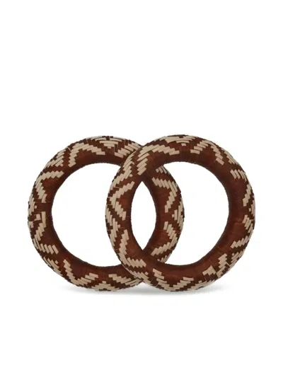 Johanna Ortiz Cosmic Serpent Woven Bangles Bracelets In Red