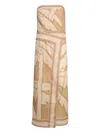 Johanna Ortiz Palms Pontoon Afternoon Ankle Dress Salty Palms Sand