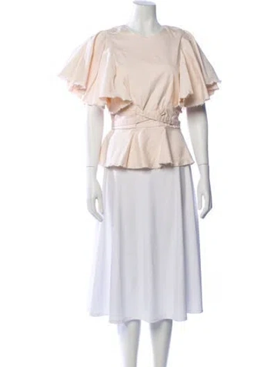 Pre-owned Johanna Ortiz Crew Neck Short Sleeve Top In Neutral