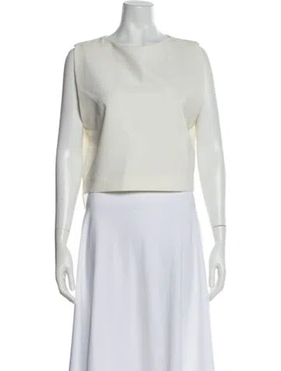 Pre-owned Johanna Ortiz Crew Neck Sleeveless Top In White