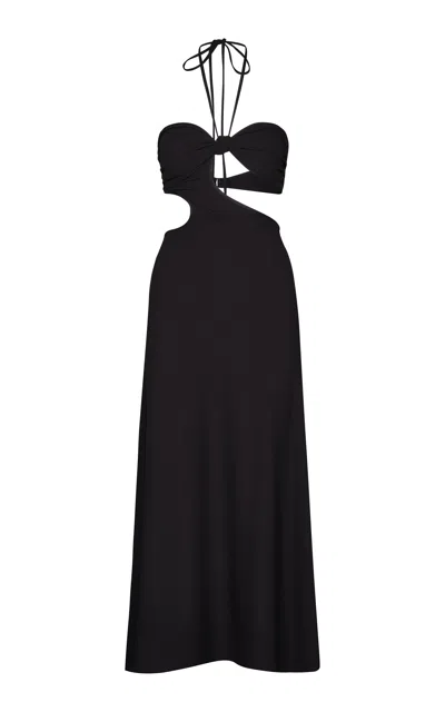 Johanna Ortiz Crinkle Baboon Call Midi Dress In Black