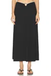 Johanna Ortiz Crinkle Keel Midi Skirt In Black