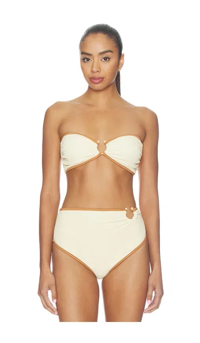 Johanna Ortiz Crinkle Seawaters Bikini Top In Sand