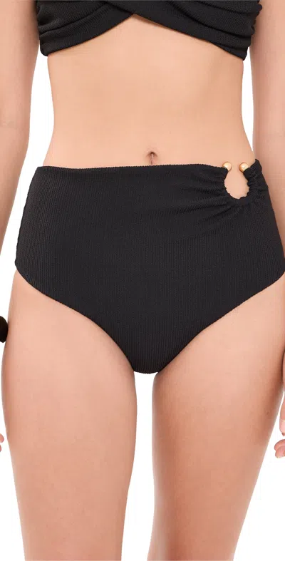 Johanna Ortiz Crinkle Taita Bikini Bottoms Black