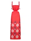 Johanna Ortiz Cut-out Palm-tree Print Dress In Red