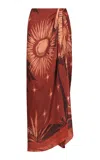 Johanna Ortiz Dance Floor Silk Maxi Skirt In Brown