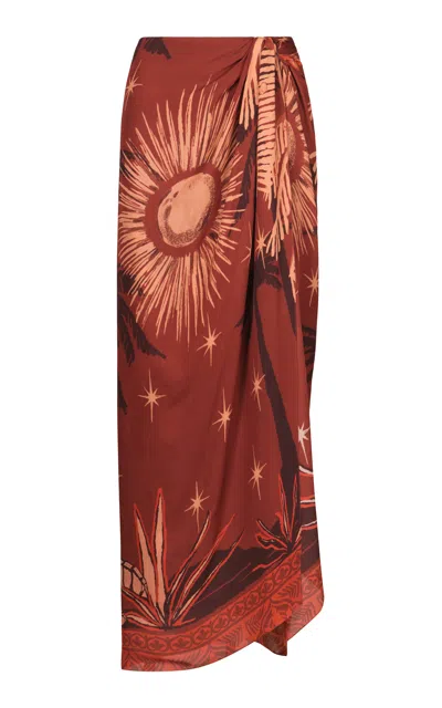Johanna Ortiz Dance Floor Silk Maxi Skirt In Brown
