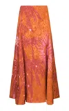 Johanna Ortiz Dark Encanto De Isla Maxi Skirt In Orange