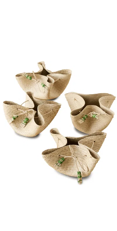 Johanna Ortiz Dark Jungle Ocana Mini Bread Basket Set Of 4 Dark Jungle In Neutral