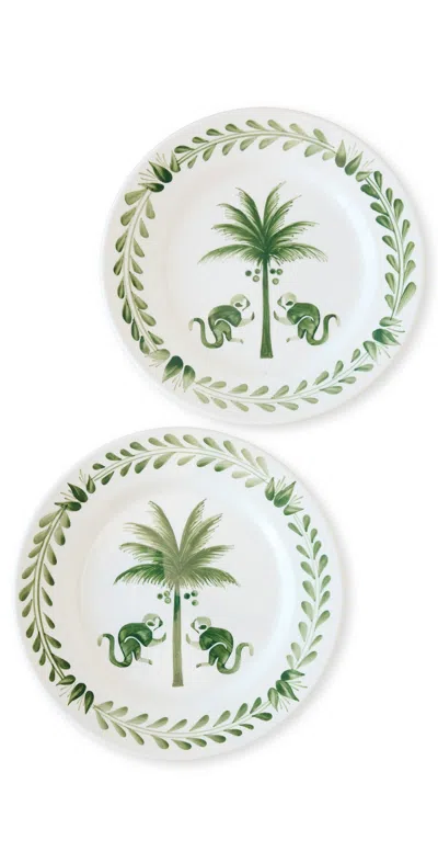 Johanna Ortiz Dark Jungle Saimiri Dessert Plates Dark Jungle In Animal Print