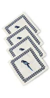 Johanna Ortiz Deep Navy Caica Cocktail Napkin Set Of 4 Deep Navy In Deep Navy
