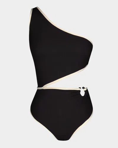 Johanna Ortiz Del Mar Asymmetric Cutout One-piece Swimsuit In Black
