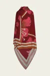 Johanna Ortiz Delicate Astromelia Shawl In Madero Wine In Red