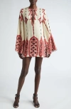 Johanna Ortiz Desert Scout Printed Linen Mini Dress In Multi