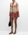 Johanna Ortiz Desert Scout Printed Linen Mini Dress In Multi