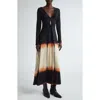 Johanna Ortiz Dibujo Simbolico Keyhole Midi Dress In Stripe Dyes/ Black/ Sand