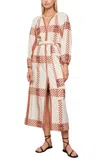 Johanna Ortiz Diosa Geometrica Plunged Cotton Maxi Dress In Multi