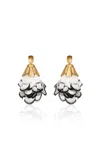 Johanna Ortiz Divine Fortune Feather Earrings In Black,white